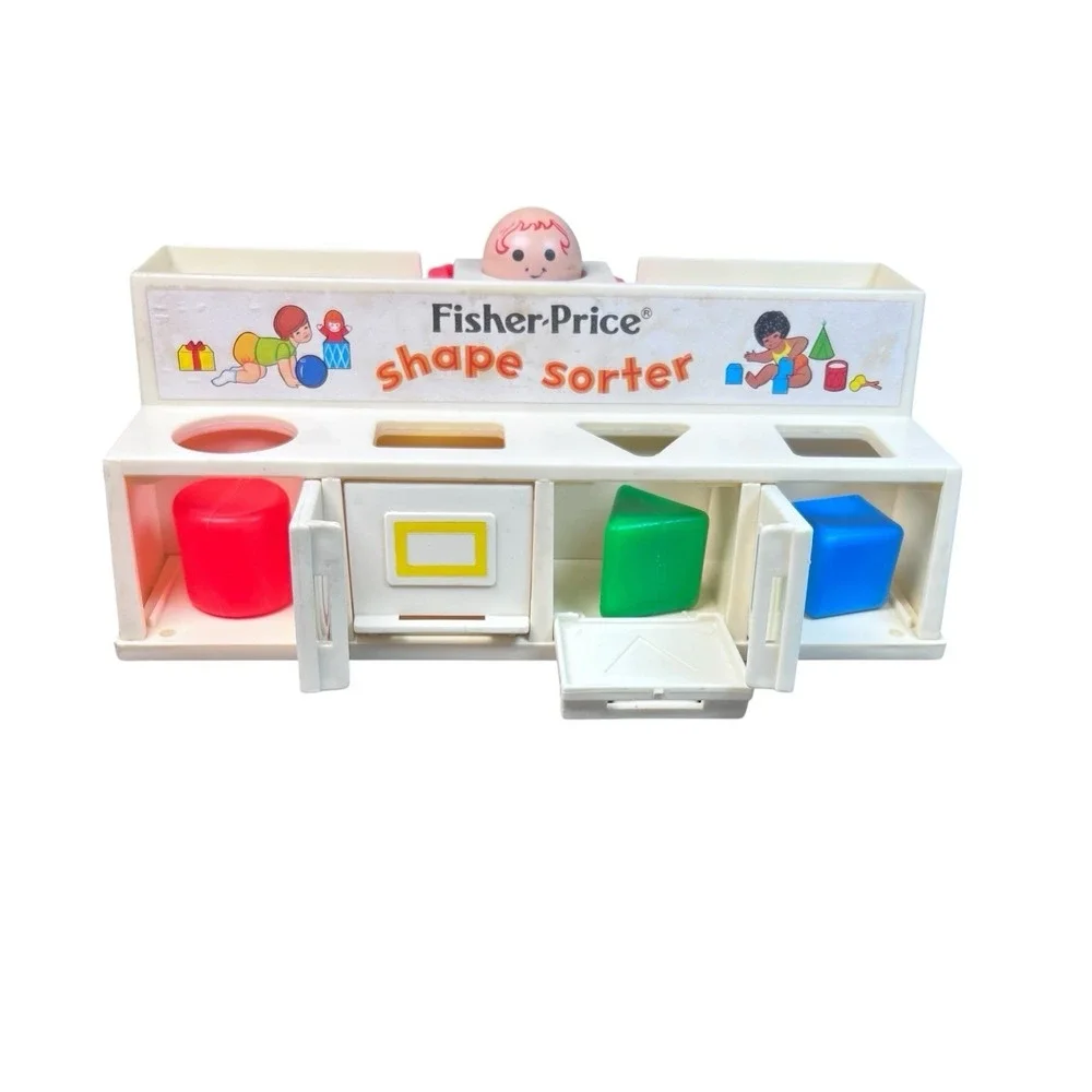 Vintage 1974 Fisher Price Shape Sorter Block Activity Center Educational 412 USA